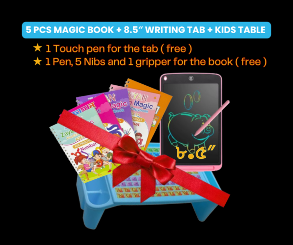 magic book and 8.5 inch writing tab and table